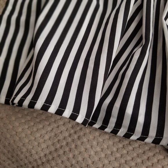 Fall Striped Blouse Dressy Classy Women’s Tops Ruffle Accents Summer Tops - Picture 6 of 6